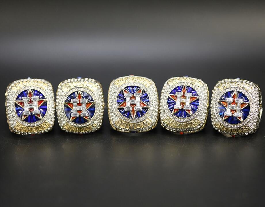 5Pcs Houston Astros 2017 World Series Championship rings Fans Gift