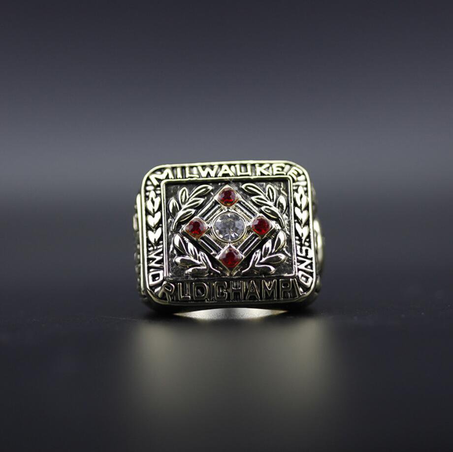 Size 11 Milwaukee Brewers 1957 World Series Championship ring Fans Gift