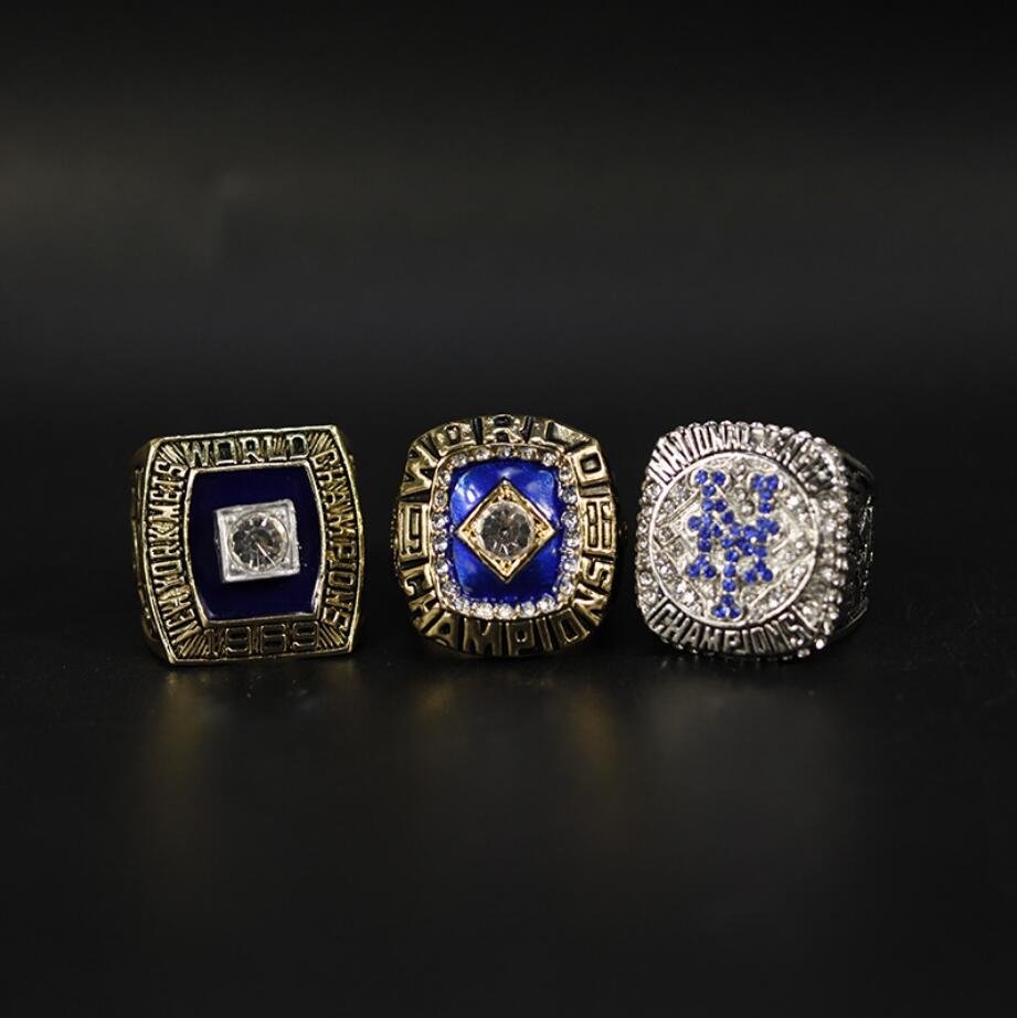 Size 11 New York Mets 1969 1986 2015 World Series Championship rings Fans Gift
