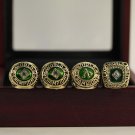 A Set Oakland Athletics 1972 1973 1974 1989 World Series Championship rings With Wooden Display Box