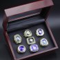 A Set Los Angeles Dodgers World Series Championship rings 7Pcs With Wooden Display Box