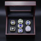A Set Los Angeles Dodgers World Series Championship rings 7Pcs With Wooden Display Box