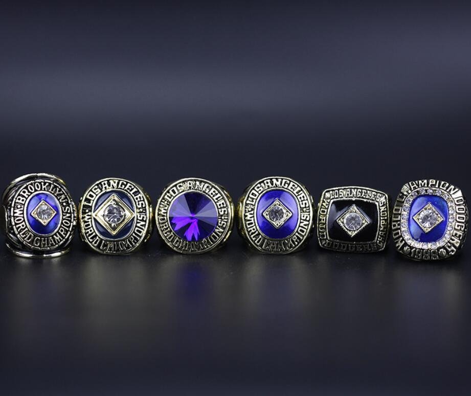 Size 11 Los Angeles Dodgers World Series Championship rings 6Pcs Fans Gift