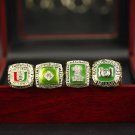Miami Hurricanes 1987 1989 1991 2001 National Championship rings With Wooden Display Box