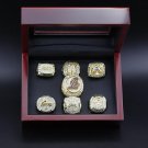 Size 11 A Set Los Angeles Lakers Basketball Championship rings 7Pcs With Wooden Display Case