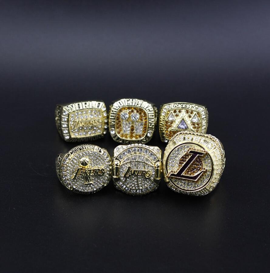 Size 11 A Set Los Angeles Lakers Basketball Championship rings 6Pcs Fans Gift