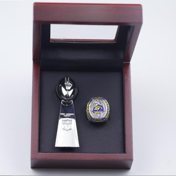 Los Angeles Rams 2021 Super Bowl LVI Championship Ring & Trophy & Display Box Fans Gift