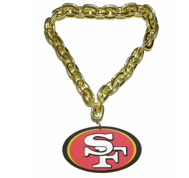San Francisco 49ers 3D Fan Chain Necklace Foam (Gold Chain) Christmas Gift