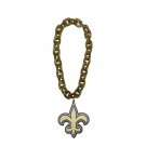 New Orleans Saints 3D Fan Chain Necklace Foam (Gold Chain) Christmas Gift