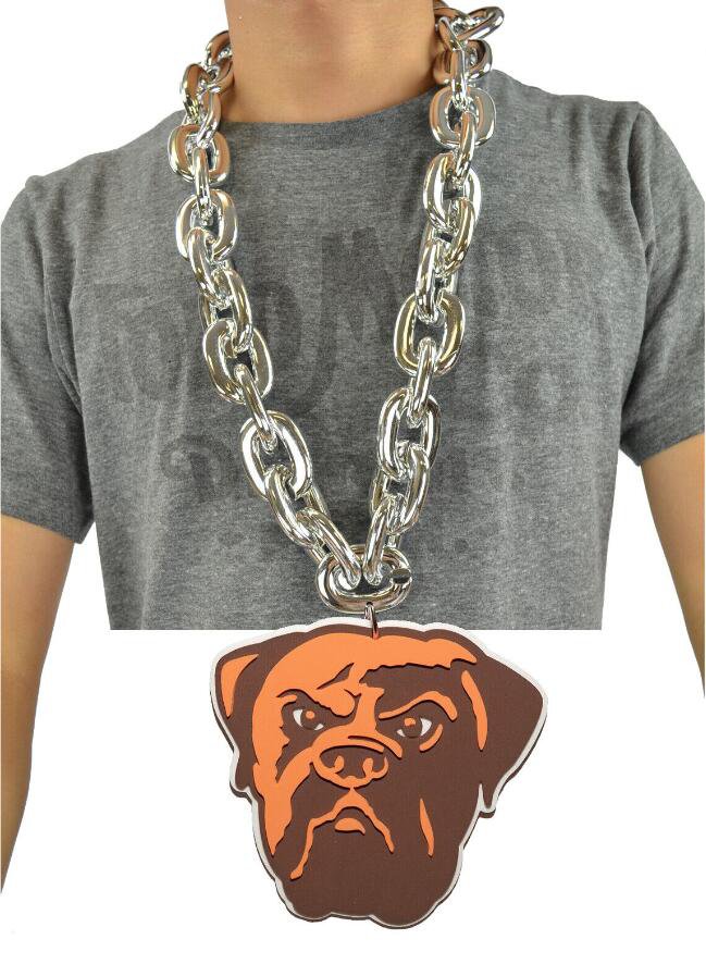 Cleveland Browns 3D Fan Chain Necklace Foam (Silver Chain) Christmas Gift