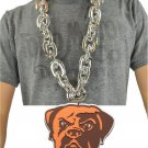 Cleveland Browns 3D Fan Chain Necklace Foam (Silver Chain) Christmas Gift
