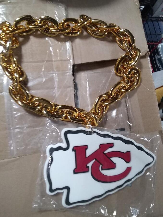 Kansas City Chiefs 3D Fan Chain Necklace Foam (Gold Chain) Christmas Gift