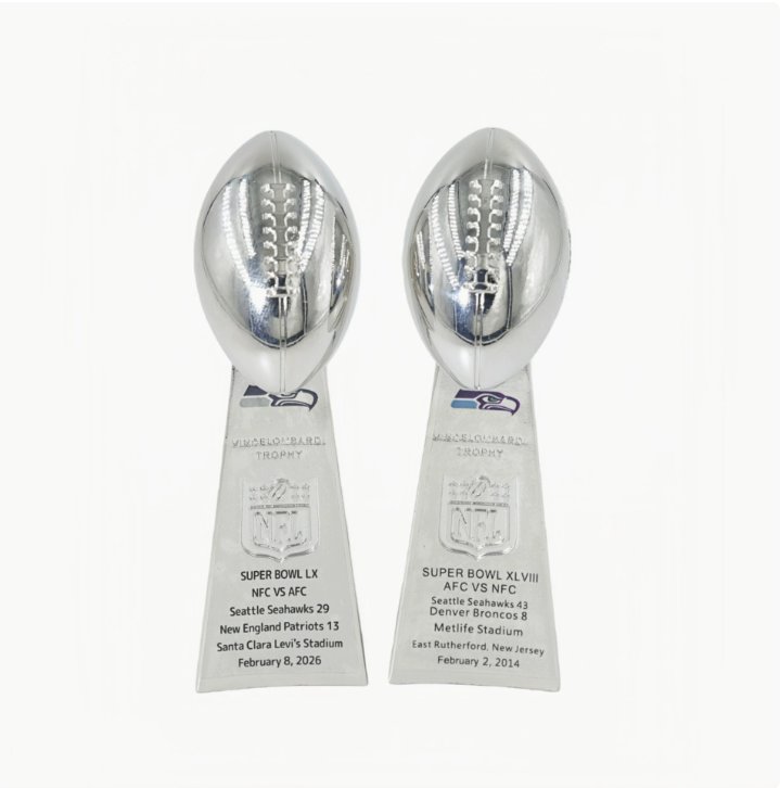 Seattle Seahawks VINCE LOMBARDI Trophy 10cm Christmas Present