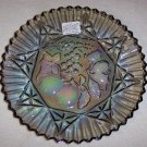 BLUE CARNIVAL GLASS PLATTER