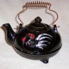 BLACK ROOSTER TEAPOT