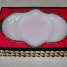 FIREKING MILKGLASS RELISH TRAY IN ORIGINAL BOX