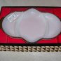 FIREKING MILKGLASS RELISH TRAY IN ORIGINAL BOX