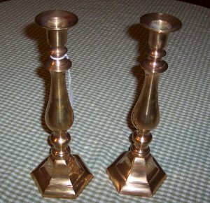 LARGE BRASS CANDLESTICKS