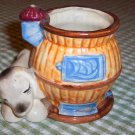 Occupied Japan Pot Belly Stove Planter w/ Dog