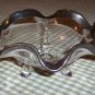 Vintage Scalloped Footed Candy Dish w/ Silver Trim