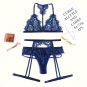 Erotic Lingerie set, Wife Gift, Sexy Bra, BDSM Lingerie, Body Harness – Size S Blue