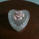 Glass Jewelry Box with Pink Rose