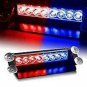 Car Dec Waterproof 8 LED Red Blue Police Flashing Light for all Cars