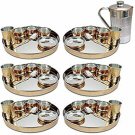 Style OK Craft Set of 6 Indian Dinnerware Stainless Steel Copper Traditional Din