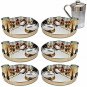 Style OK Craft Set of 6 Indian Dinnerware Stainless Steel Copper Traditional Din