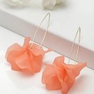 Avant Garde Paris Gold Plated Peach Coloured Floral Drop Earrings(Onesize)