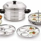 Style OK 4 Plates Stainless Steel Idli Maker / Cooker (4 - Plates 16 Idlis)