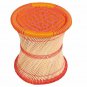 Wood Sitting Stool / Chair Full Size Red&Orange Set Of 2