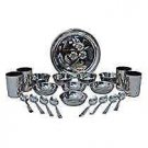 Sager Platinum Collection 24 Pcs Stainless Steel Dinner Set - Heavy Laser Finish