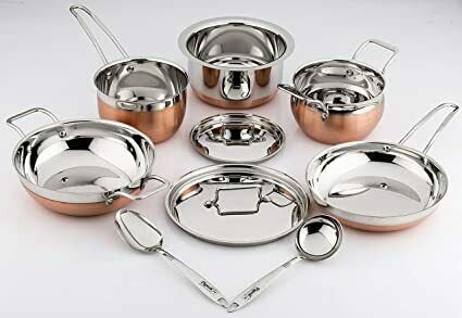 Pigeon Neo 9 Pcs Cookware Set (Kadai - 1000 ml + Lid + SP - 1000 ml + Cute Laddl