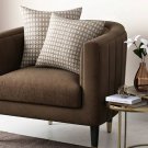 Aura Unisex Set of 2 Brown and Beige Jacquard Square Cushion Covers