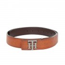 Tommy Hilfiger Men Tan Brown Textured Leather Belt