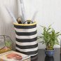 My Gift Booth Off White and Black Striped Round Stationery Storaage