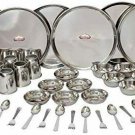 36 Pcs Stainless Steel Dinner Set / Plate /Bowl /Katori /Spoon /Glass /Fork /Des