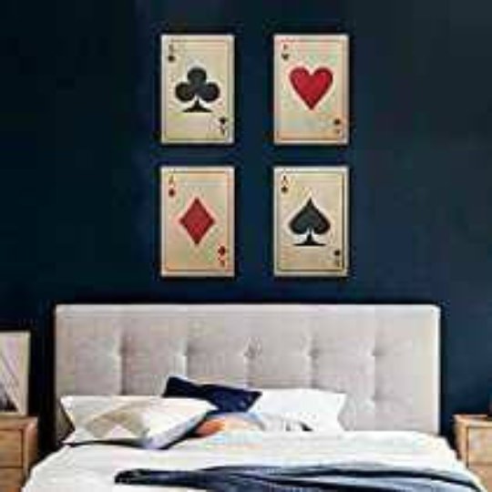 Make in Modern Vintage Playing Cards Wall Decor Hanging Set of 4