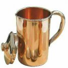 Pure Copper Smooth Water Jug/Copper Pitcher for Ayurveda Health Benefit 100% new