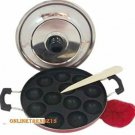 Finaldeals 12 Pit Appam Maker Premium Quality with Lid Chetty Paniyaram Pan Patr