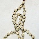 Skeleton white eads mala with red tessal for japa and meditation (Large)