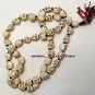 Skeleton white eads mala with red tessal for japa and meditation (Large)