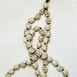 Skeleton white eads mala with red tessal for japa and meditation (Large)
