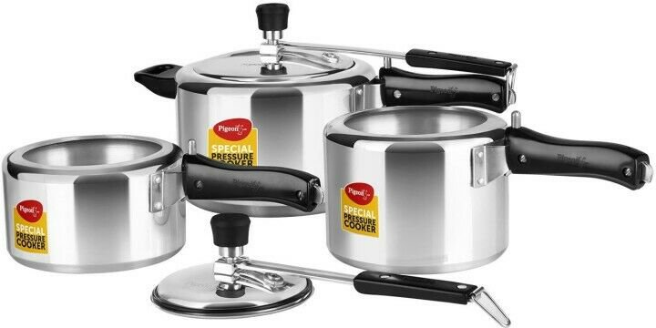 Pigeon Special Combi Pack 2L, 3L and 5L Pressure Cooker (Aluminum)