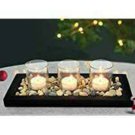 Christmas Decoration with Tied Ribbons Glass Votive Tealight Candle Holder