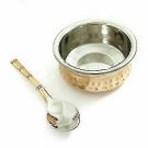 Authentic Copper Steel Handi With Spoon Serving Bowl tableware Kitchen Utensil