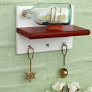 Home Sparkle White and Red MDF Wall Shelf with keyholders get fast through DHL E