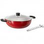 Nirlon Masterchef Non Stick Cookware Deep Kadhai - 2.45 Litres with Glass Lid He
