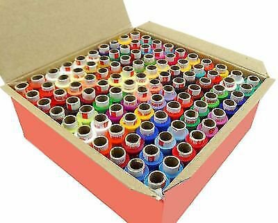 100 Pcs Assorted Color Polyester Thread Spool Spun Sewing Supplies Quilting FS